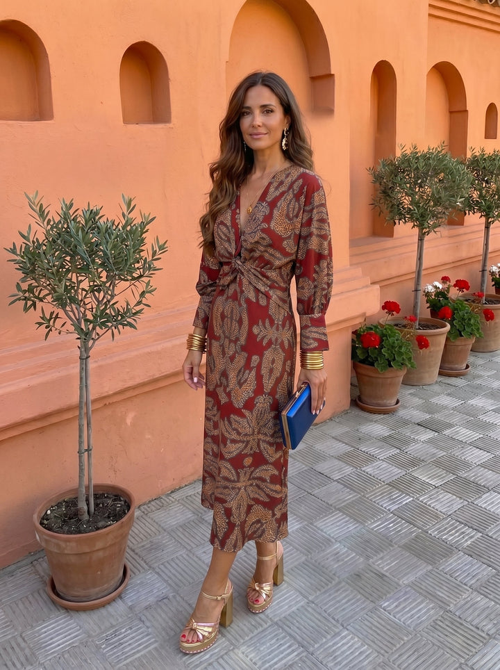 Robe midi imprimée