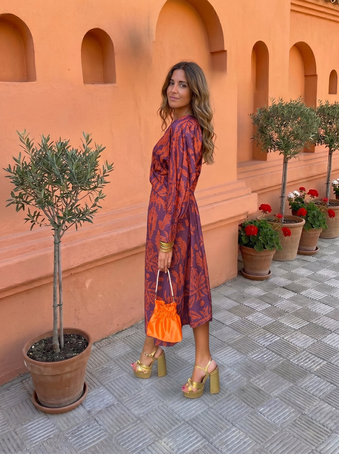 Robe midi imprimée