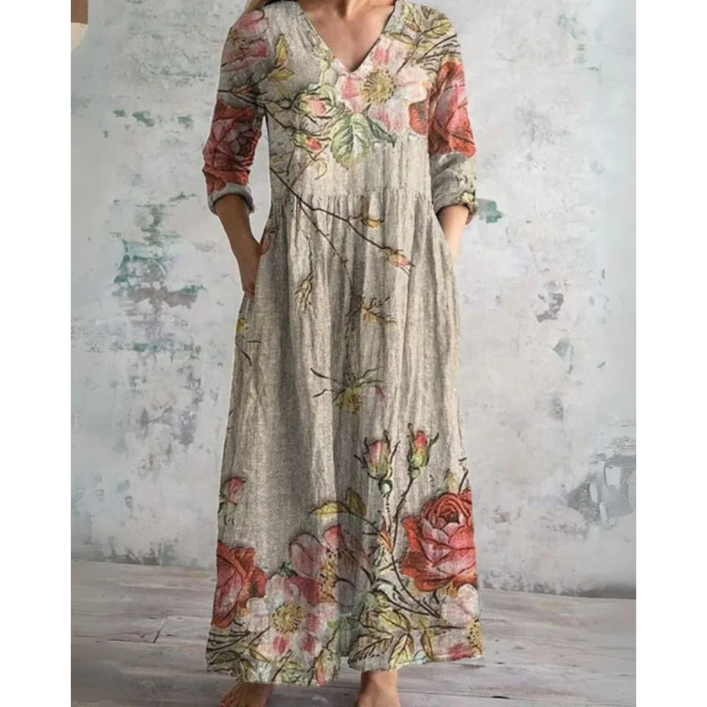 ÉLÉANOR | ROBE MAXI FLORALE VINTAGE