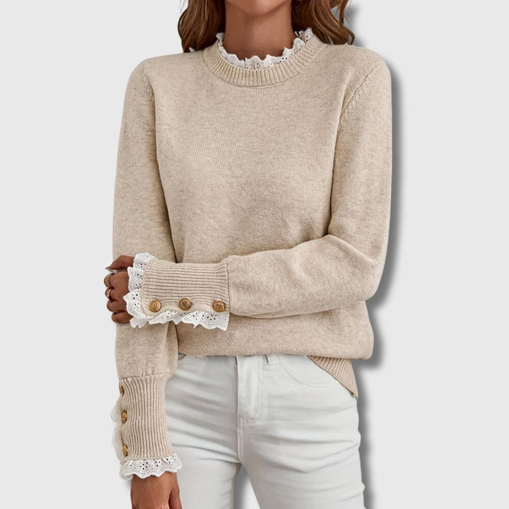 Marleen | Pull à détails en dentelle