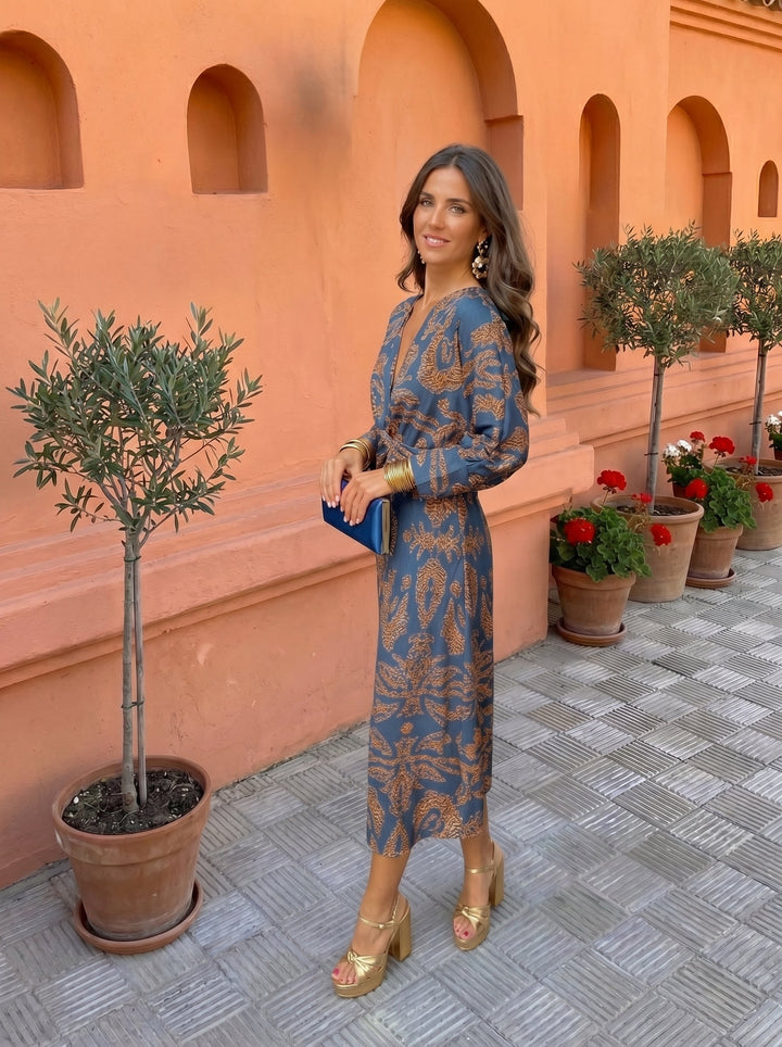 Robe midi imprimée