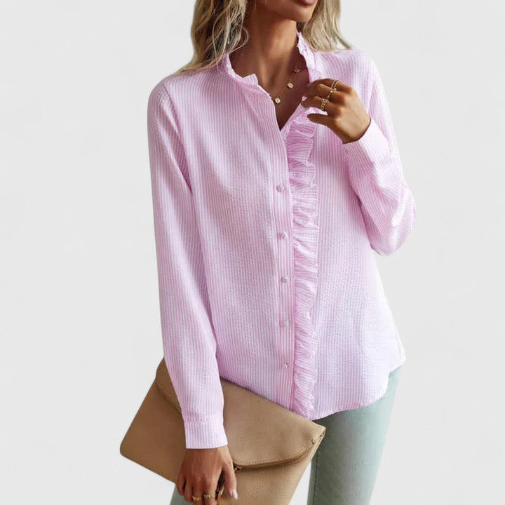 Yasmine | Blouse Longue À Manches Sophistiquée