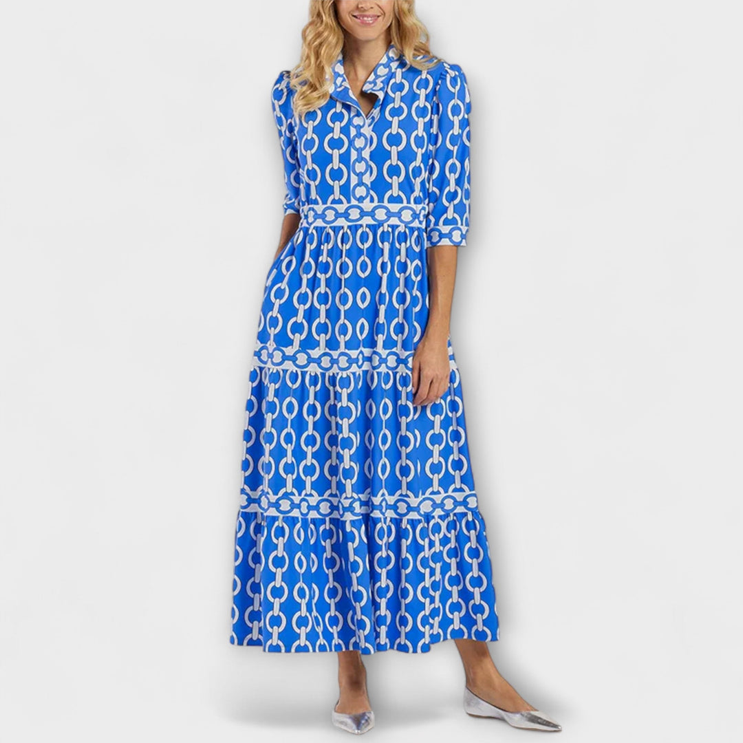 JULIANE | ROBE MIDI AVEC MOTIF CHAÎNE