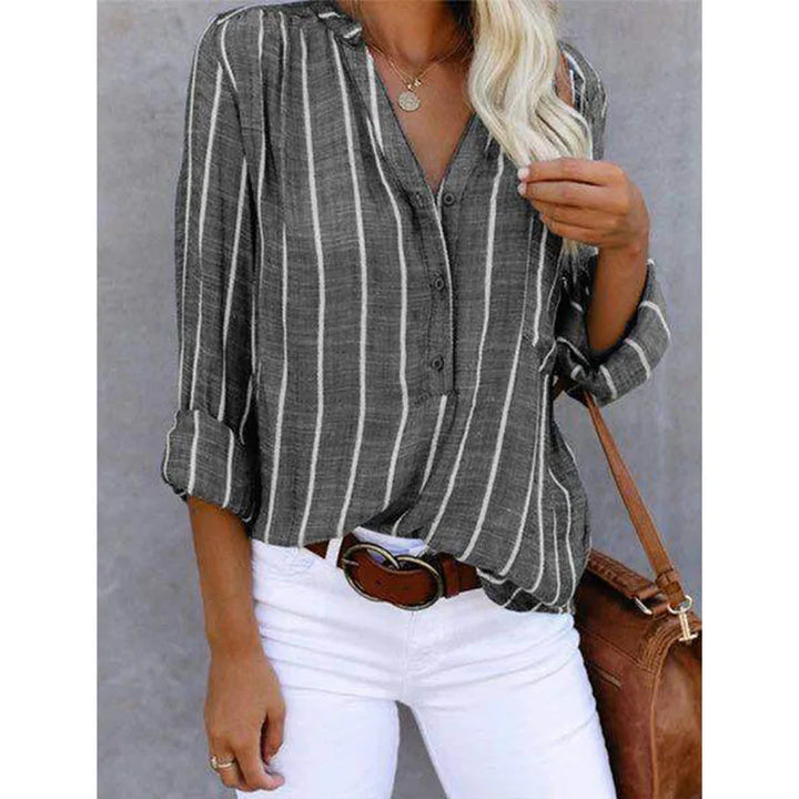 Annie | Élégante blouse rayée à boutons