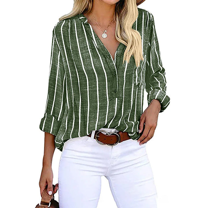 Annie | Élégante blouse rayée à boutons