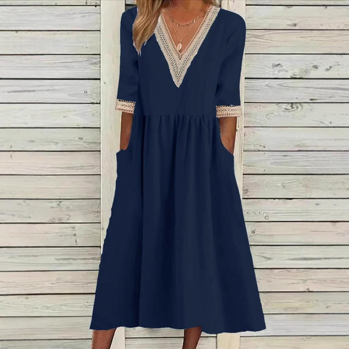 LIVIE | ROBE MI-LONGUE À DENTELLE