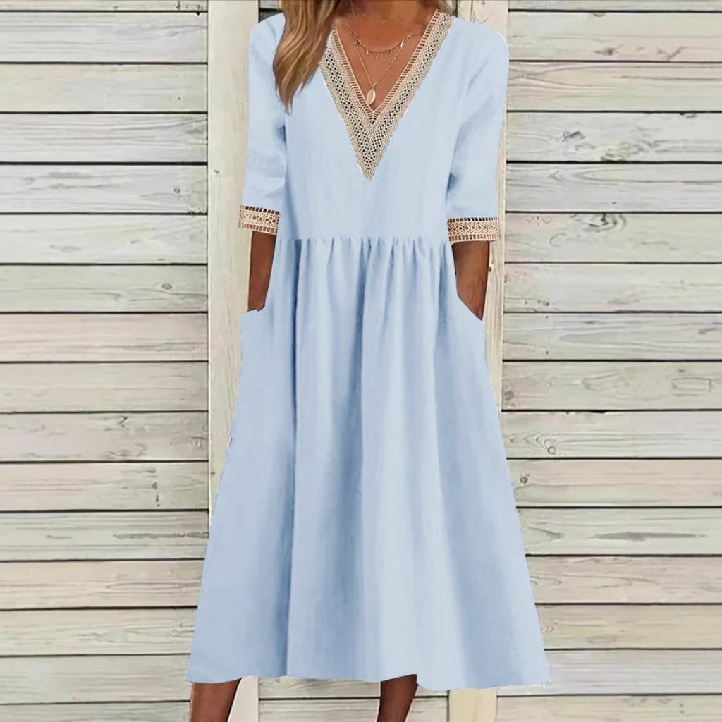 LIVIE | ROBE MI-LONGUE À DENTELLE