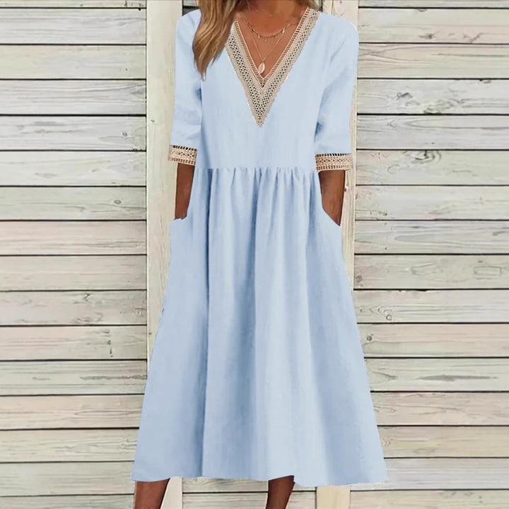 LIVIE | ROBE MI-LONGUE À DENTELLE
