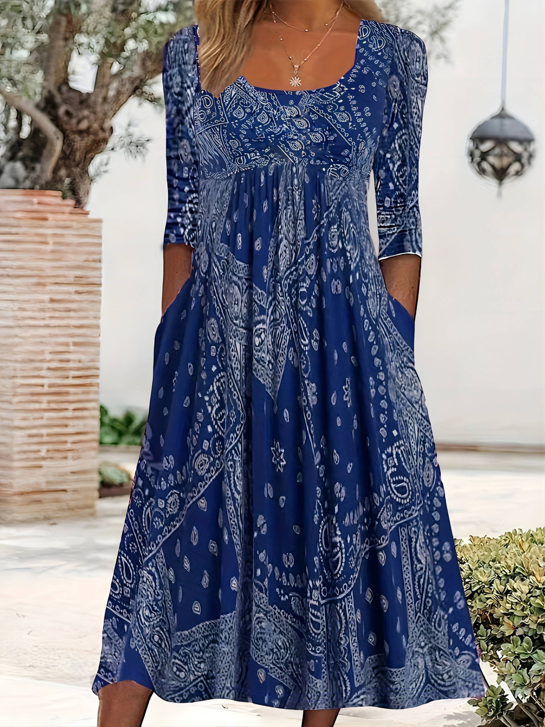 ÉLOWEN | ROBE MIDI À MANCHES LONGUES CASUAL