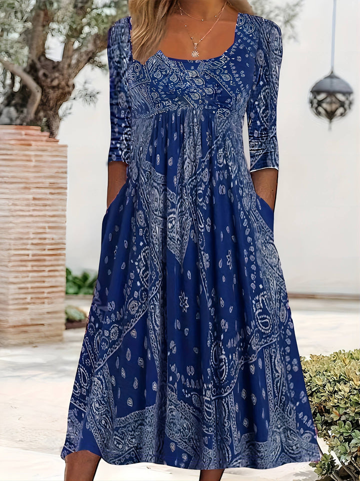 ÉLOWEN | ROBE MIDI À MANCHES LONGUES CASUAL