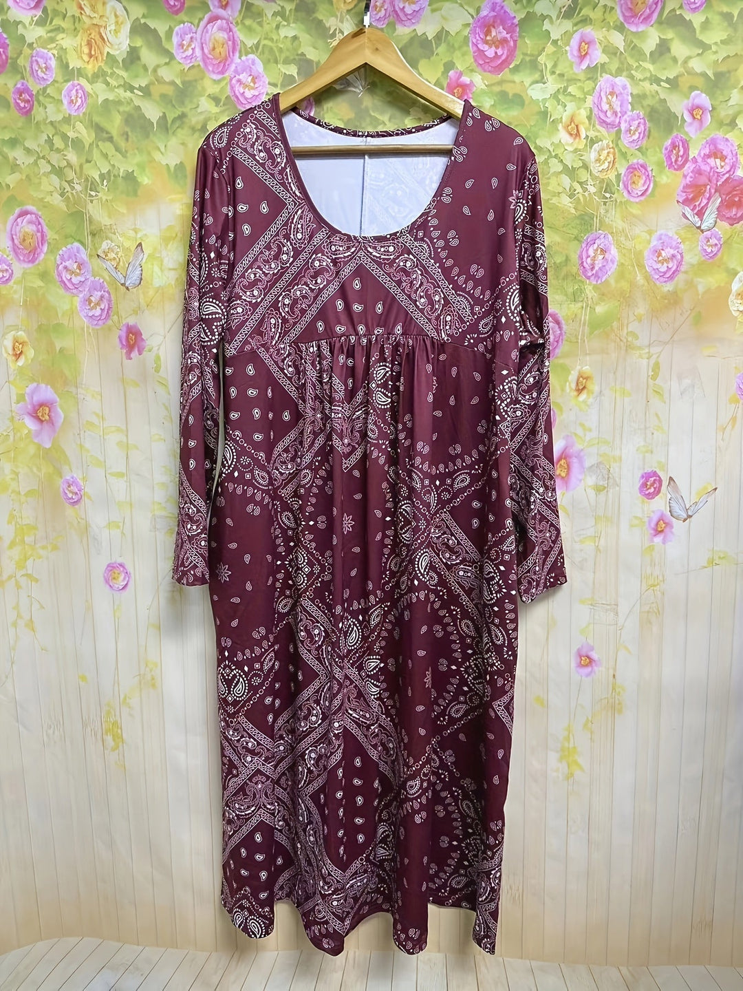 ÉLOWEN | ROBE MIDI À MANCHES LONGUES CASUAL
