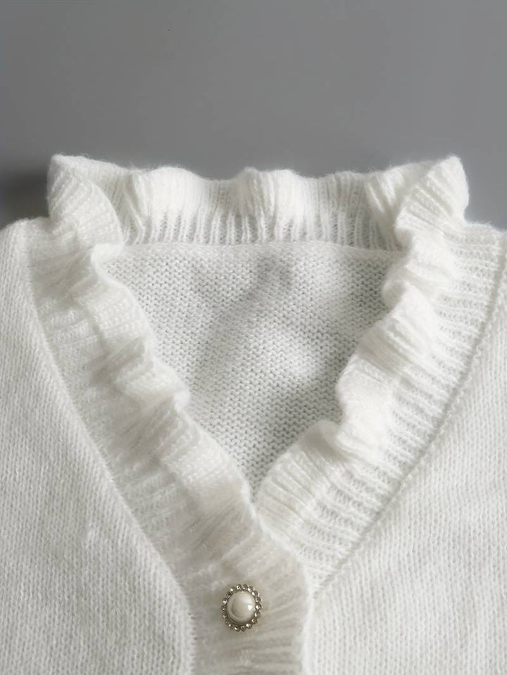 Darcey | Ruffle Blouse with Decorative Buttons