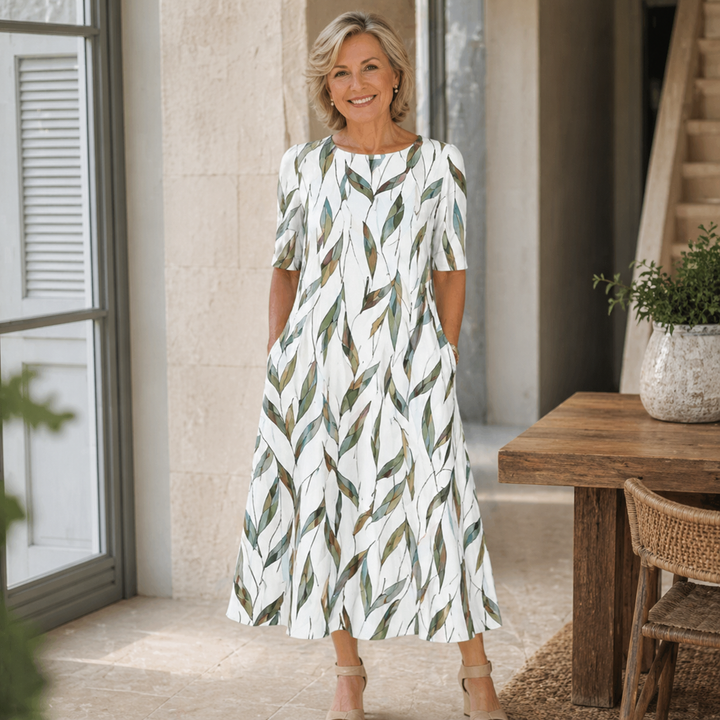 Sarah | Robe Midi Fleurie Élégante
