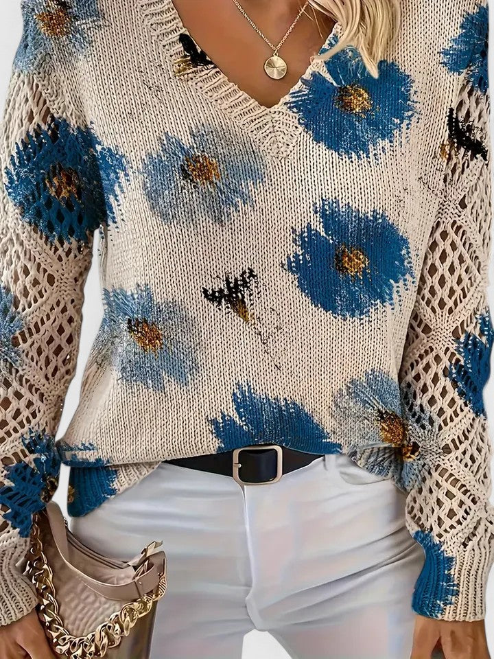 Eva | Pull élégant à motif floral
