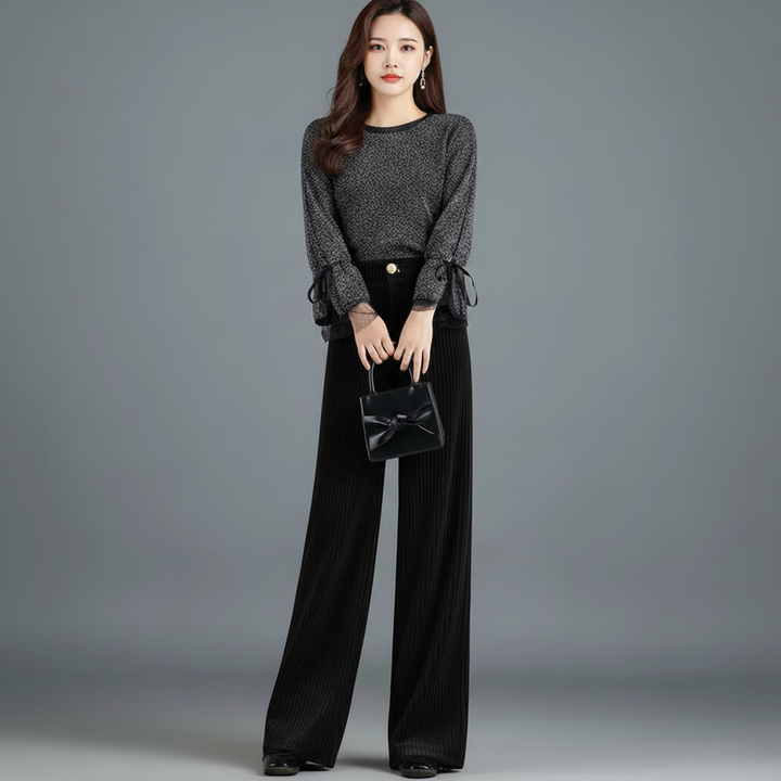 Lotus | Pantalon en velours côtelé taille haute pour femme
