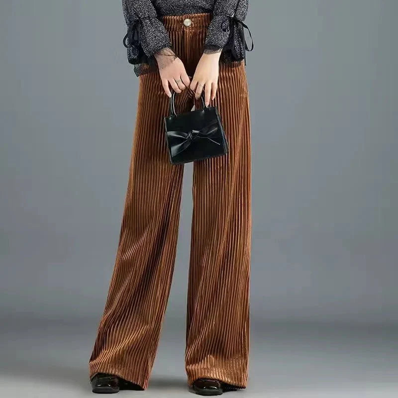 Lotus | Pantalon en velours côtelé taille haute pour femme