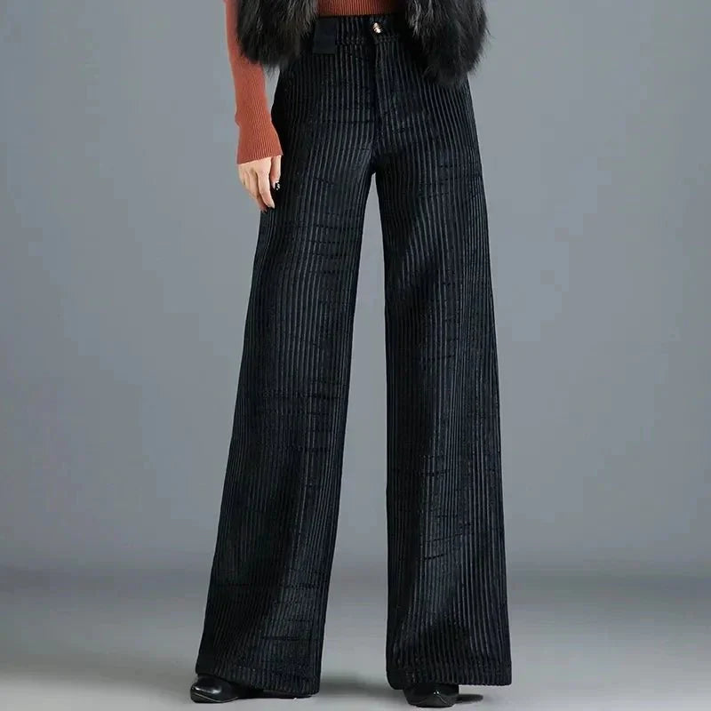 Lotus | Pantalon en velours côtelé taille haute pour femme