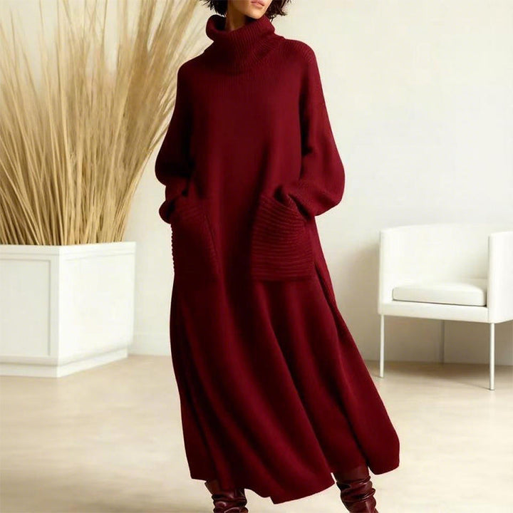 Robe pull à col roulé et manches longues pour femme – Chaude, confortable et élégante